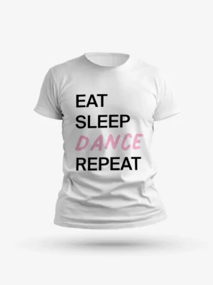 T-Shirt con stampa “Eat, Sleep, Dance, Repeat”